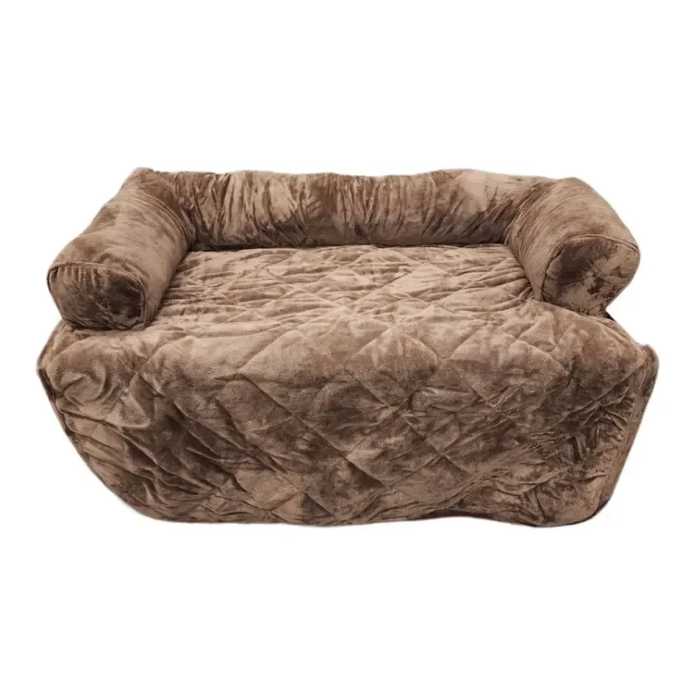 Chocolate Brown Burrow Bud Couch & Chair Protector Pet Bed